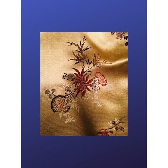 UNBRANDED Hong Kong Silk Evening Jacket, GOLD BROCADE/RED JACQUARD, Size L, EUC - Picture 3 of 13